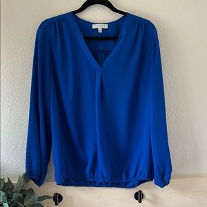 Chaus royal blue chiffon blouse M EUC